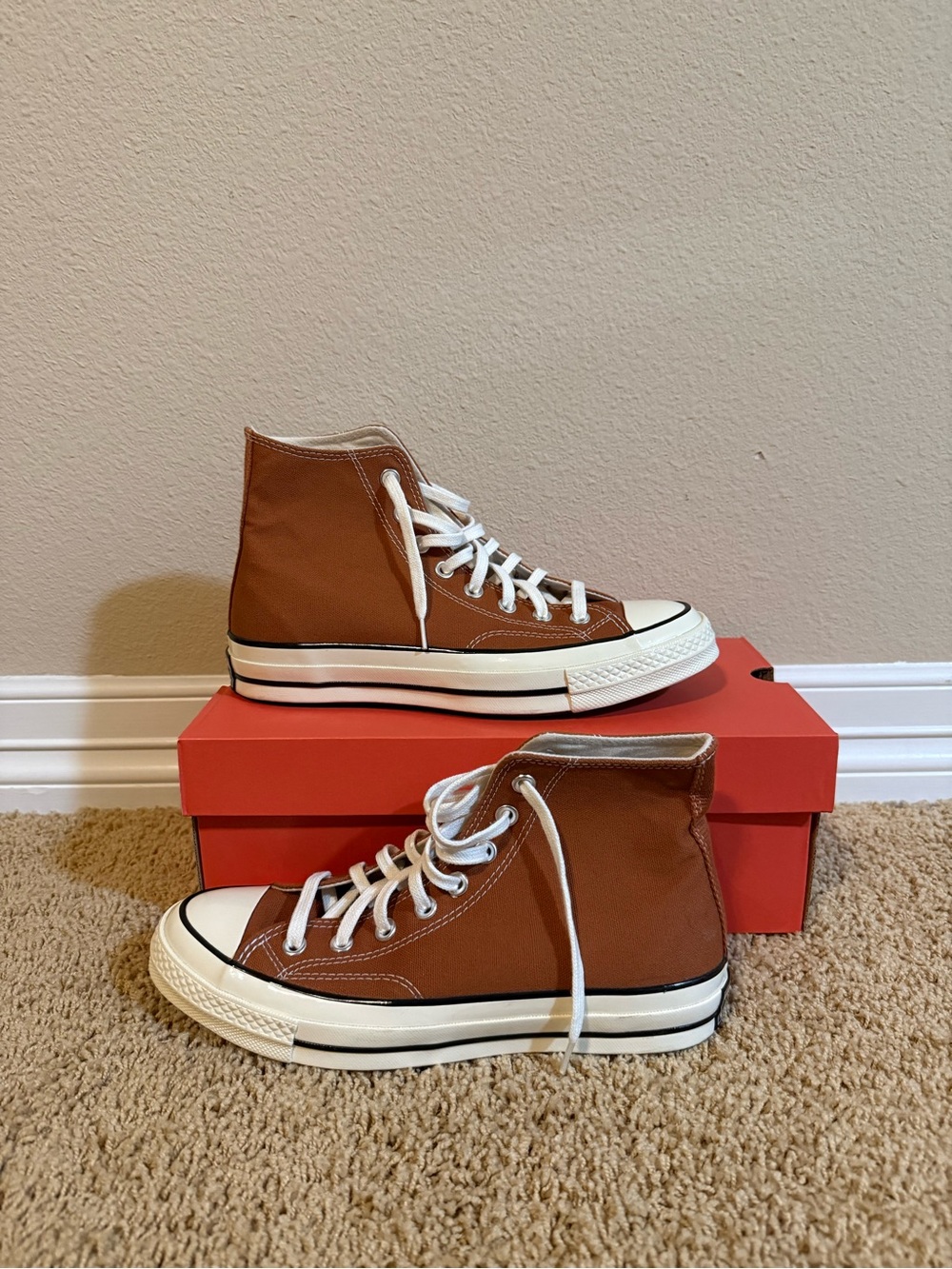 Converse Chuck 70s High-Top Sneakers in Brown with Off White